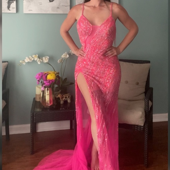 Jovani Dresses & Skirts - SOLD Jovani 04195 hot pink beaded pageant gown, prom dress, or statement formal